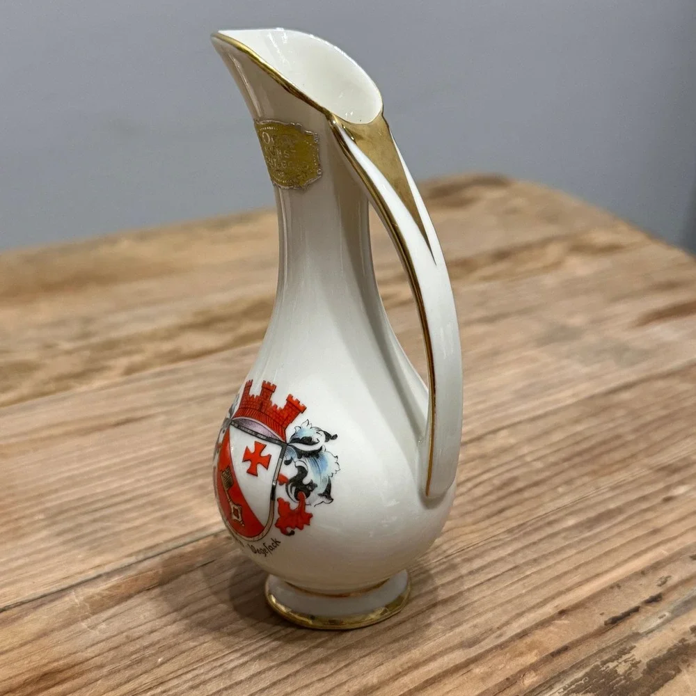Vintage O&A Bavaria Porcelain Bremen-Vegesack Coat of Arms Mini Pitcher 126/1